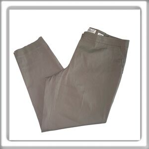 Lafayette 148 Manhattan Tapered Ankle Pants Size 14 Beige Lightweight Stretch